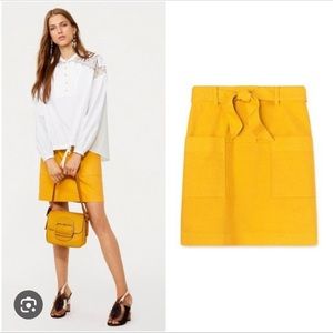 TORY BURCH YELLOW DENIM MINI COLETTE SKIRT